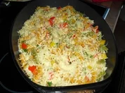 Bunte Spiralen mit Paprika-Weinsoße - Rezept