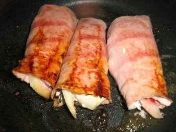 Hähnchenbrüstchen - Helene, im Schinkenmantel auf Paprikagemüse - Rezept - Bild Nr. 6