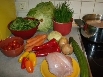 Rezept: Salat mit gebratenen Putenstreifen Bild Nr. 2 Salat mit gebratenen Putenstreifen - Rezept - Bild Nr. 2