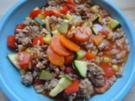 Putenhackpfanne mit Gemüse und Reis - Rezept