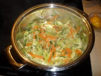 Huhn unter Senfkruste mit Mischgemüse und Reis - Rezept - Bild Nr. 6