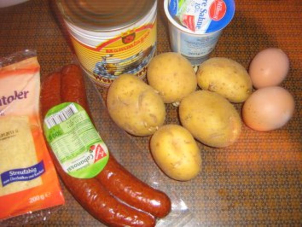 Kartoffel-Sauerkraut-Gratin mit Cabanossi - Rezept - Bild Nr. 2