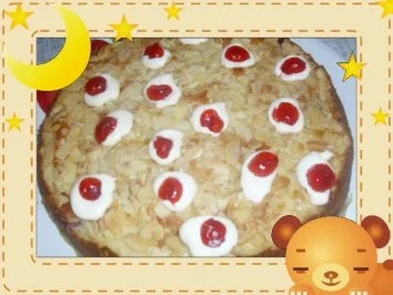 Kirschkuchen mit Crème fraiche - Guss - Rezept