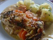 Hähnchenbrüste in sahniger Gemüse-Soße - Rezept