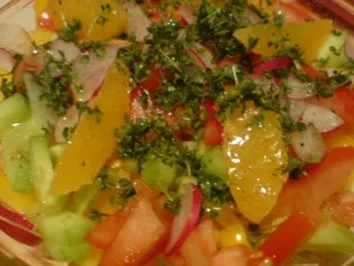 Bunter Salat dazu gebratene Baramundifilets - Rezept - Bild Nr. 3