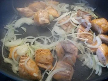 Lachs - Sahne - Soße mit Bandnudeln - Rezept - Bild Nr. 2