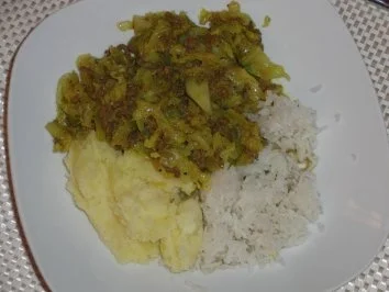 Rinderhack mit herzlichen Wirsingkohl auf Curry - Rezept - Bild Nr. 3