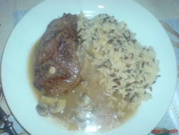 Lammkotelett mit Wildreis und Champignonsauce - Rezept