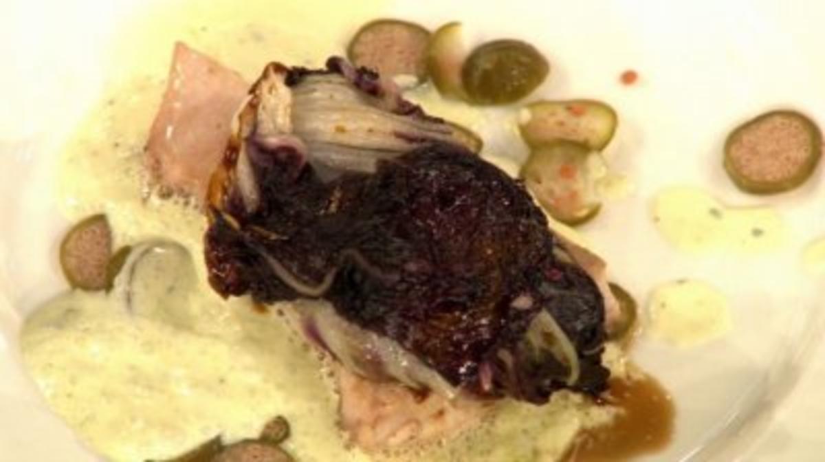 Schwertfisch mit Zitronen-Kapern-Weißweinsoße und Radicchio à la
Kleeberg - Rezept Eingereicht von Promi Kocharena