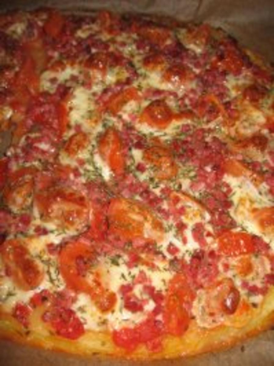 Kartoffelpizza mit Speck und Mozzarella - Rezept - Bild Nr. 4