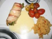 Gefüllte Putenröllchen mit geschmorten Tomaten - Rezept