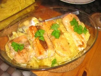 Lachsfilet auf zitronigem Gurkengemüse an Taglioline al Limone - Rezept - Bild Nr. 6