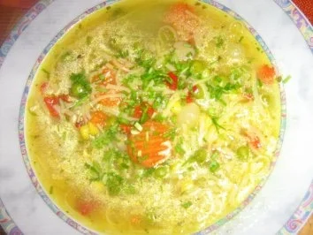 Rezept: Reis-Nudelsüppchen mit Gemüseeinlage Bild Nr. 3 Reis-Nudelsüppchen mit Gemüseeinlage - Rezept - Bild Nr. 3