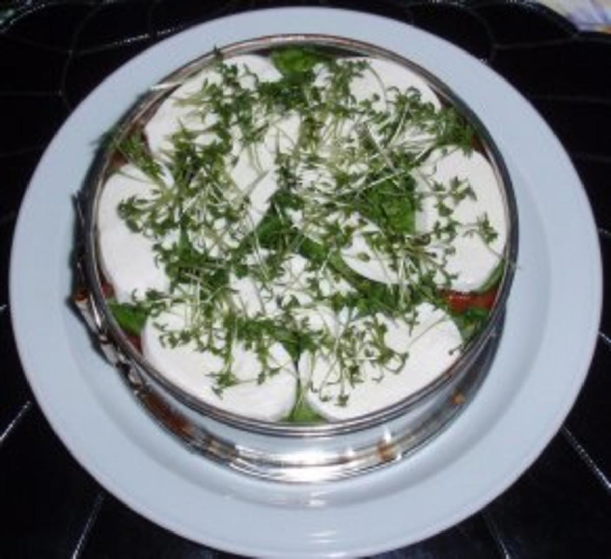 Feine Salat-Torte mit einem Joghurt-Senf-Kräuter-Dressing - Rezept - Bild Nr. 8