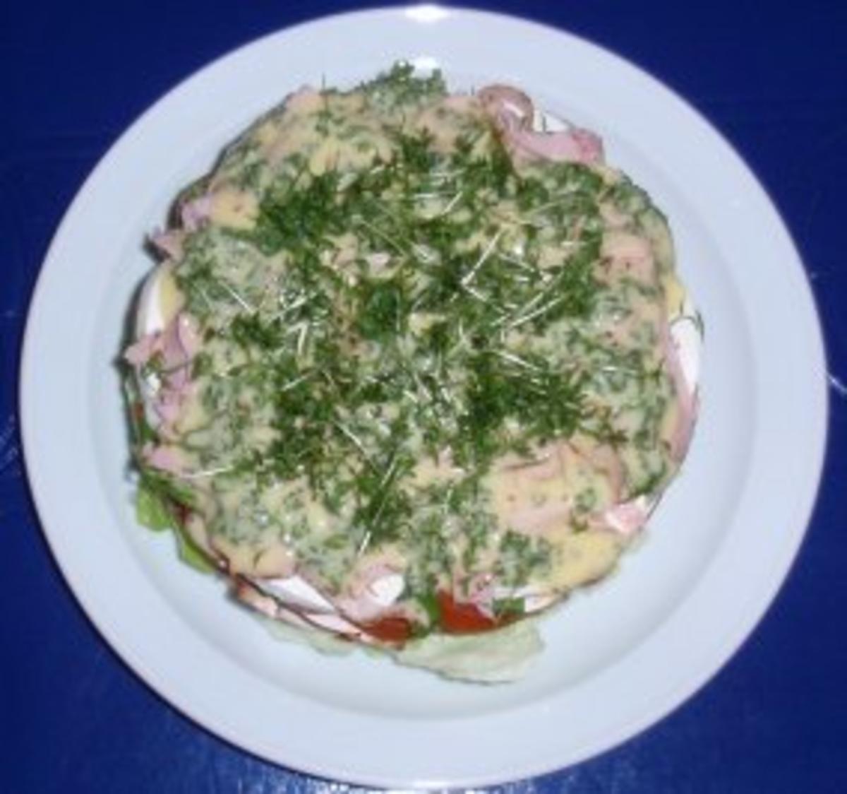 Feine Salat-Torte mit einem Joghurt-Senf-Kräuter-Dressing - Rezept - Bild Nr. 11