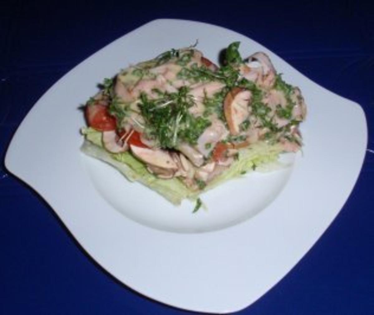 Feine Salat-Torte mit einem Joghurt-Senf-Kräuter-Dressing - Rezept - Bild Nr. 13