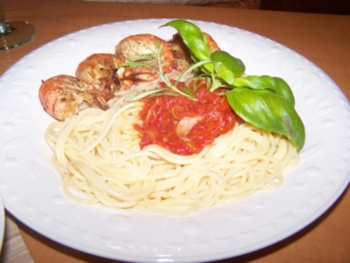 Spaghetti mit Garnelen - Rezept