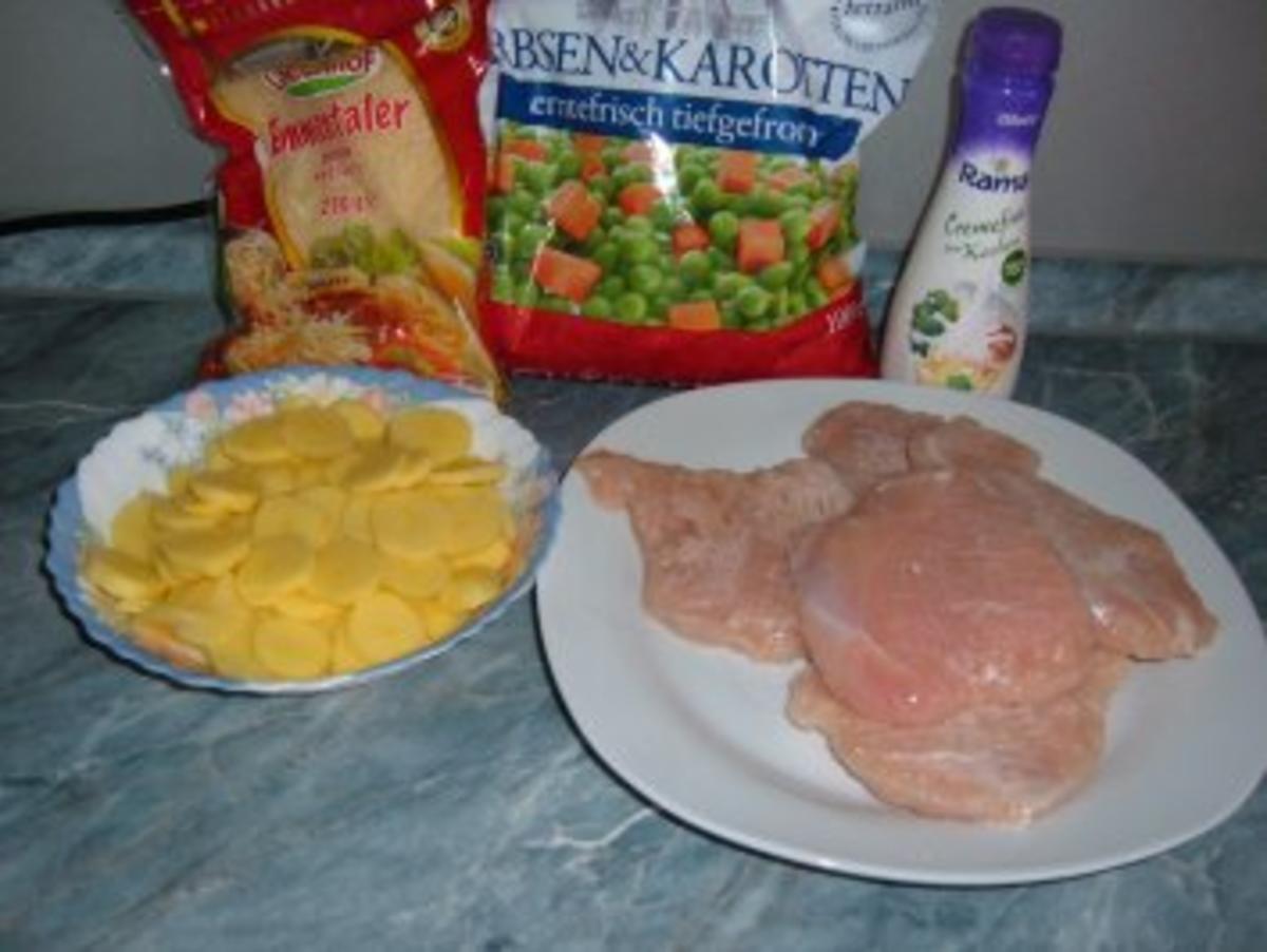Geflügel : Pute mit Gemüse und Kartoffeln in Käsesoße - Rezept - Bild Nr. 2