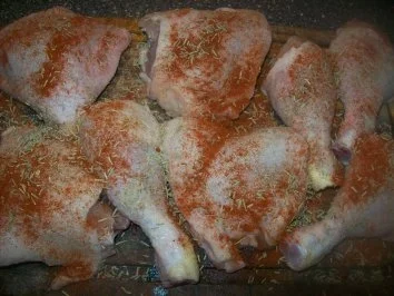 Rezept: Hähnchenschenkel in Orangen - Mandarinsoße Bild Nr. 2 Hähnchenschenkel in Orangen - Mandarinsoße - Rezept - Bild Nr. 2