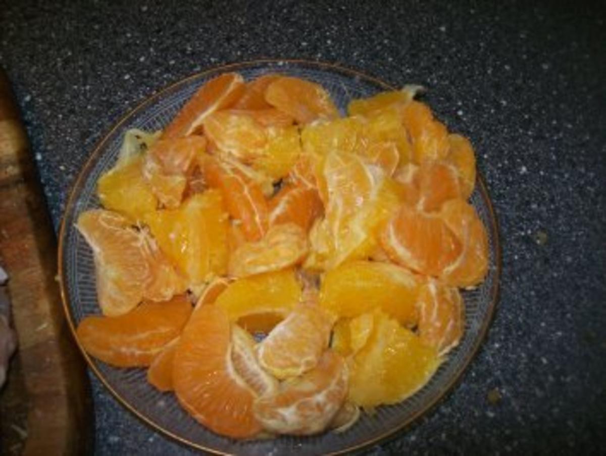 Hähnchenschenkel in Orangen - Mandarinsoße - Rezept - Bild Nr. 3
