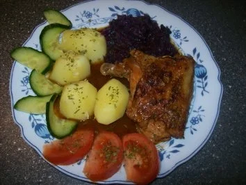 Rezept: Hähnchenschenkel in Orangen - Mandarinsoße Hähnchenschenkel in Orangen - Mandarinsoße - Rezept