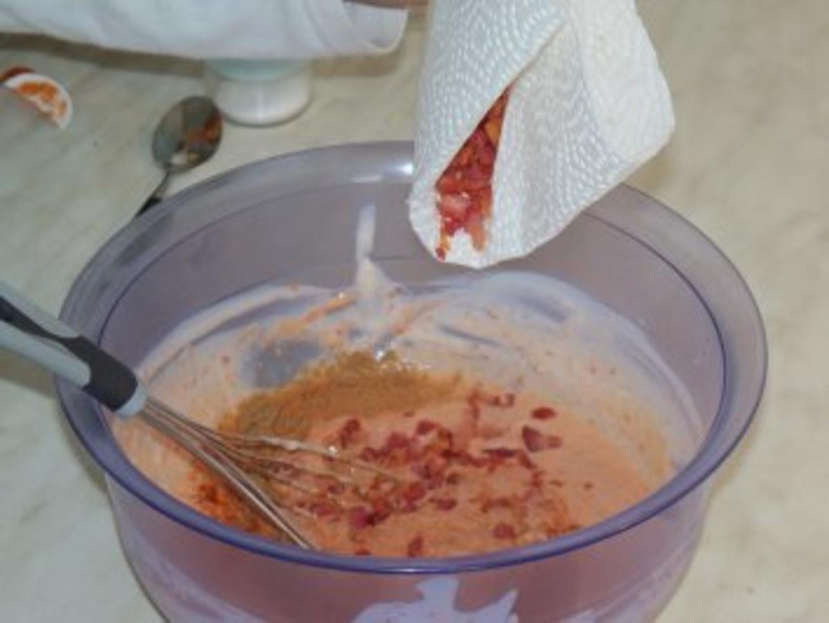 Joghurtsosse mit Speck und Paprika - Rezept - Bild Nr. 6