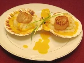 Jakobsmuscheln auf Maniok-Püree - Rezept