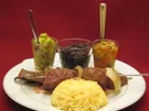 Rindfleisch-Spieß mit Dips und Reis aus Brasilien - Rezept