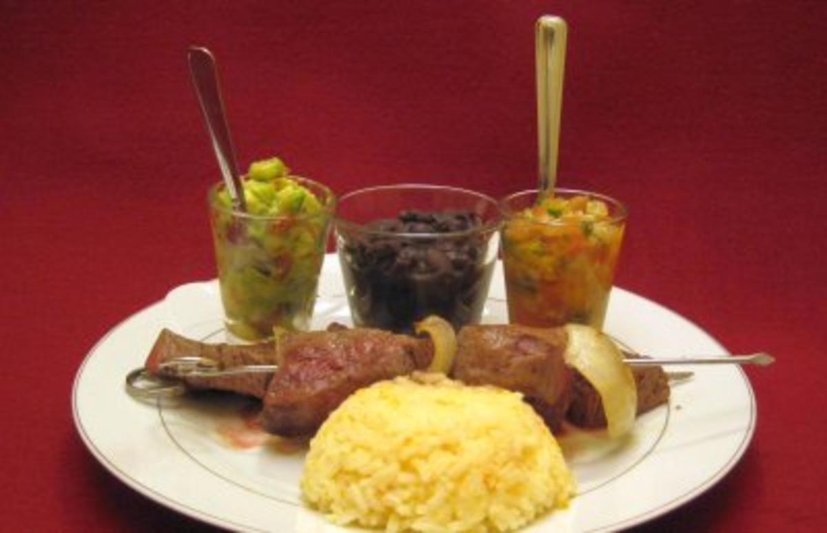 Bilder für Rindfleisch-Spieß mit Dips und Reis aus Brasilien - Rezept