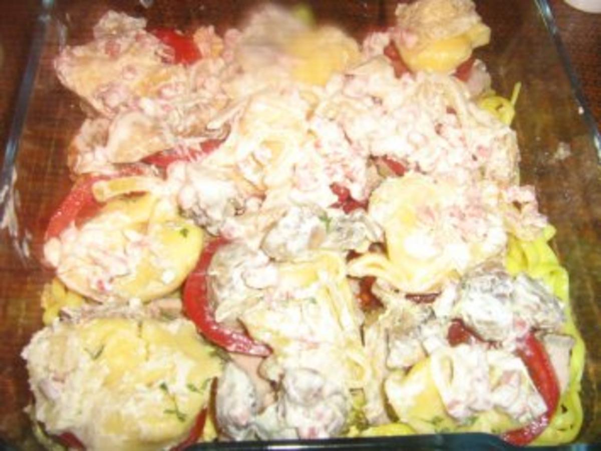 Nudel - Tortelloni - Auflauf mit Lachs und Tomaten - Rezept - Bild Nr. 4