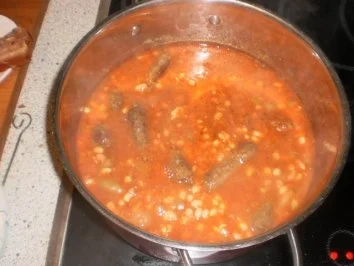 Rezept: Rindswürstchen mit Weissen Bohnen Bild Nr. 9 Rindswürstchen mit Weissen Bohnen - Rezept - Bild Nr. 9