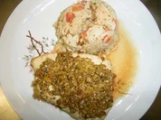 Putenschnitzel mit Olivenkruste und italinischem Reis - Rezept