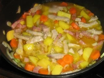 Bunter Gemüseeintopf mit Speck und  Rückenstreifen - Rezept - Bild Nr. 5