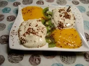 Weiße Schokoladencreme mit Mangomus - Rezept