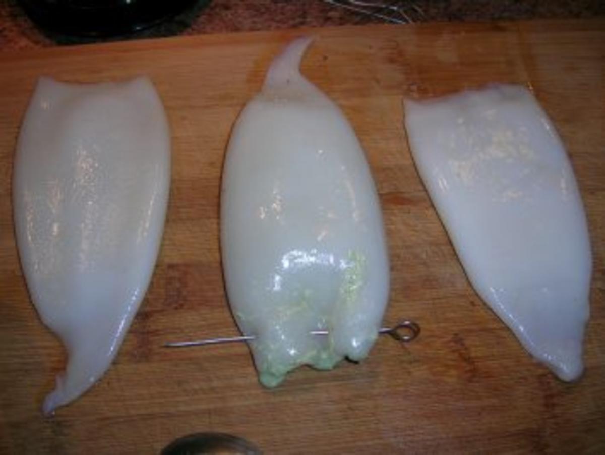Tintenfischtuben gefüllt mit Pilz-Ricotta-Pesto  (sehr lecker) - Rezept - Bild Nr. 4
