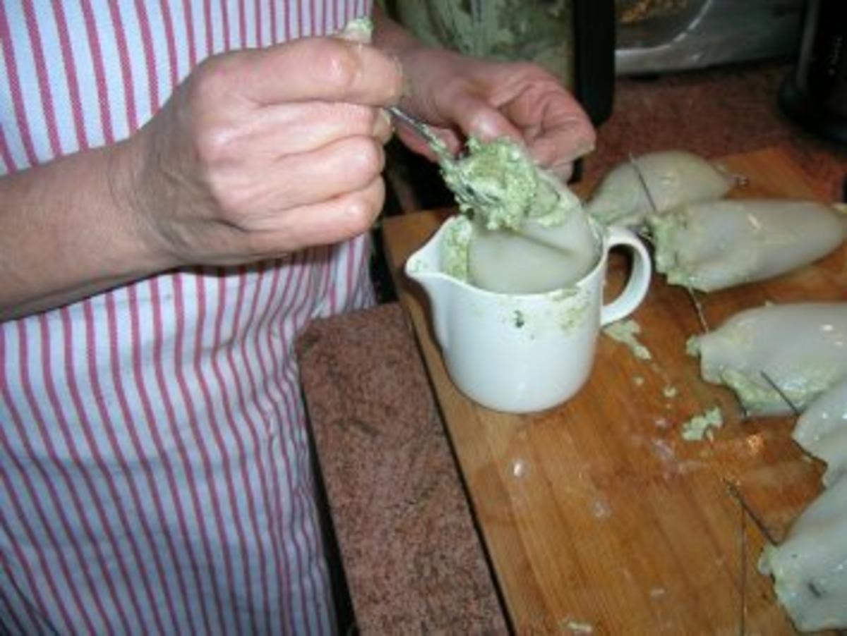 Tintenfischtuben gefüllt mit Pilz-Ricotta-Pesto  (sehr lecker) - Rezept - Bild Nr. 5