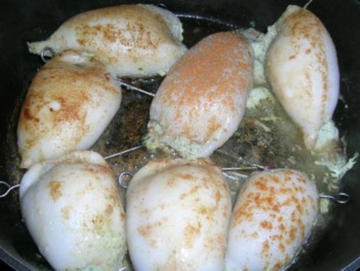 Tintenfischtuben gefüllt mit Pilz-Ricotta-Pesto  (sehr lecker) - Rezept - Bild Nr. 8