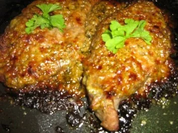 Rindersteak unter einer Basilikum - Parmesan - Kruste - Rezept - Bild Nr. 6