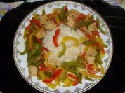 Putenschnitzel mit Paprikastreifen und Reis - Rezept - Bild Nr. 3