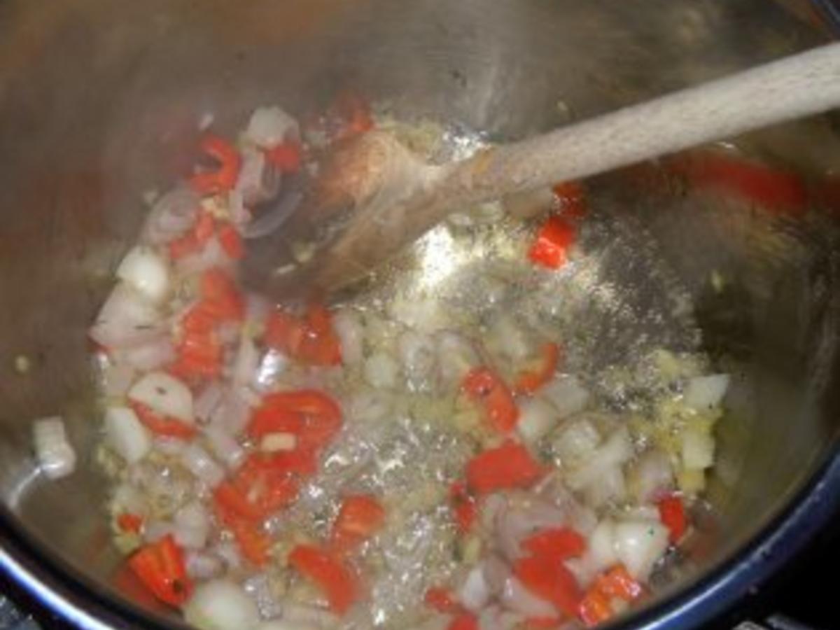 Zucchini Röllchen, gefüllt auf Gemüsesauce und Reis - einfach - 328 ...