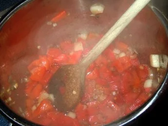 Zucchini-Röllchen, gefüllt auf Gemüsesauce und Reis - Rezept - Bild Nr. 7