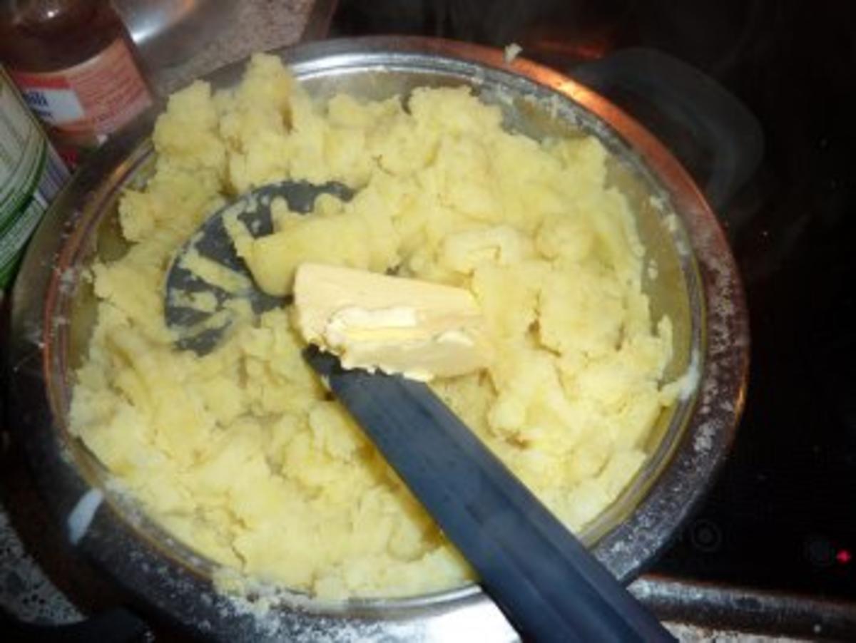 Beilage: Kartoffelpüree mit Zwiebelstroh und Schinken - Rezept - Bild Nr. 9