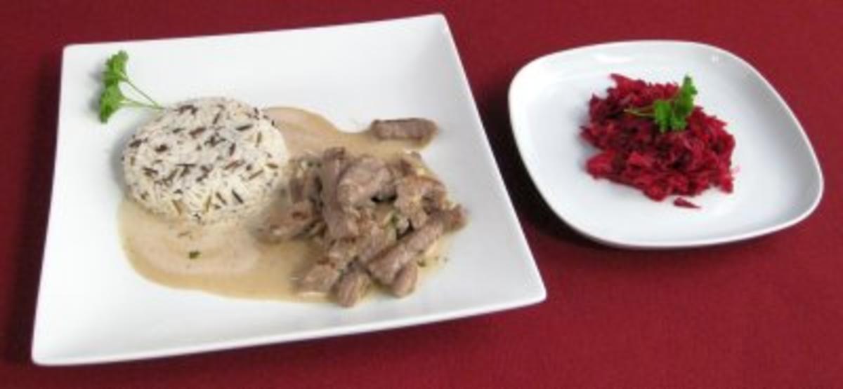 Bilder für Filet Stroganoff an Wildreis - Rezept