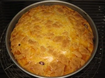 Krokantpudding-Kirsch-Streuselkuchen - Rezept