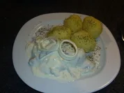 Fischgerichte: Sahnehering mit Pellkartoffeln - Rezept