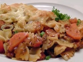 Farfalle-Auflauf mit Putenfilet... - Rezept