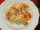 Pasta mit Paprika und Speck - Rezept