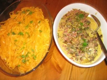 Orangen-Taglioline mit Champignon-Orangen-Sauce - Rezept - Bild Nr. 7