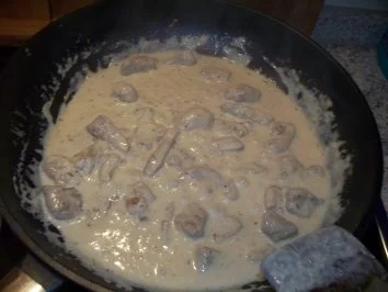 Schweinefilet in Sahnesoße mit Bandnudeln - Rezept - Bild Nr. 4