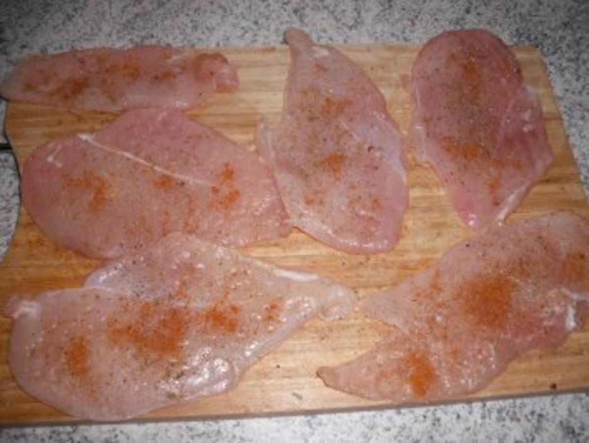 Hähnchenschnitzel mit Bacon und Mozzarella - Rezept